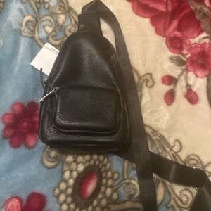 Sondra Roberts Black and Silver Sling Bag